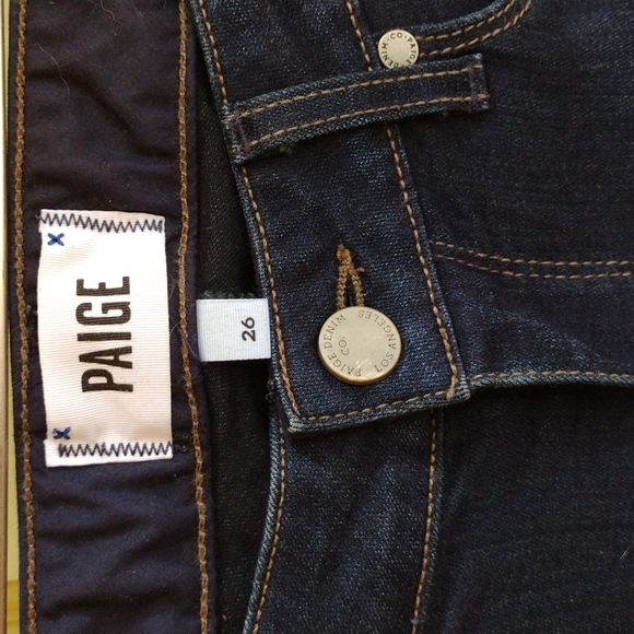 Women's Paige Skyline Skinny size 26 denim clean dark wash - Picture 7 of 13